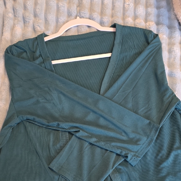 Teal Open Front Cardigan - Picture 2 of 2